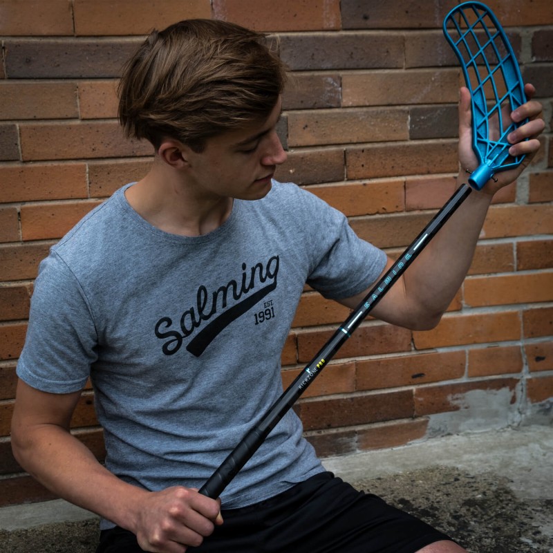 SALMING P-Series Kickzone Pro 29 Black/Blue 96 cm Shaft Left