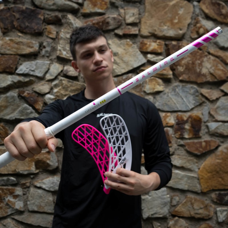 SALMING Q-Series Tipcurve Pro 29 White/Pink 96 cm Shaft Left