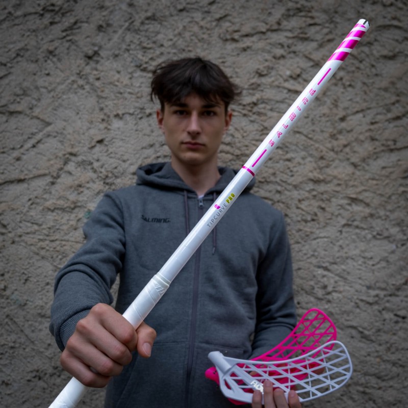 SALMING Q-Series Tipcurve Pro 29 White/Pink 96 cm Shaft Left