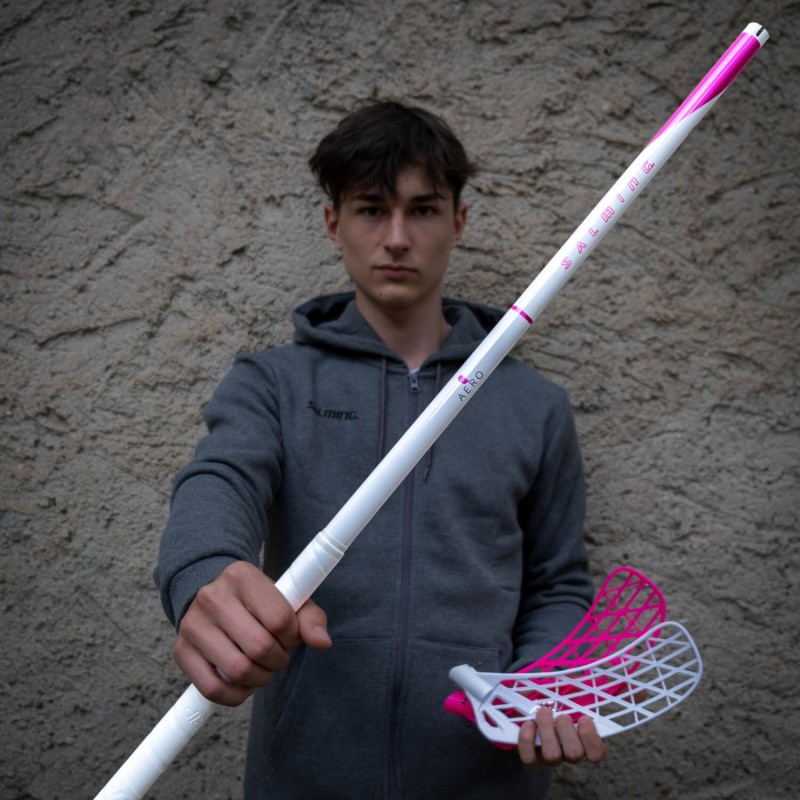 SALMING Q-Series Aero 27 White/Pink 96 cm Shaft