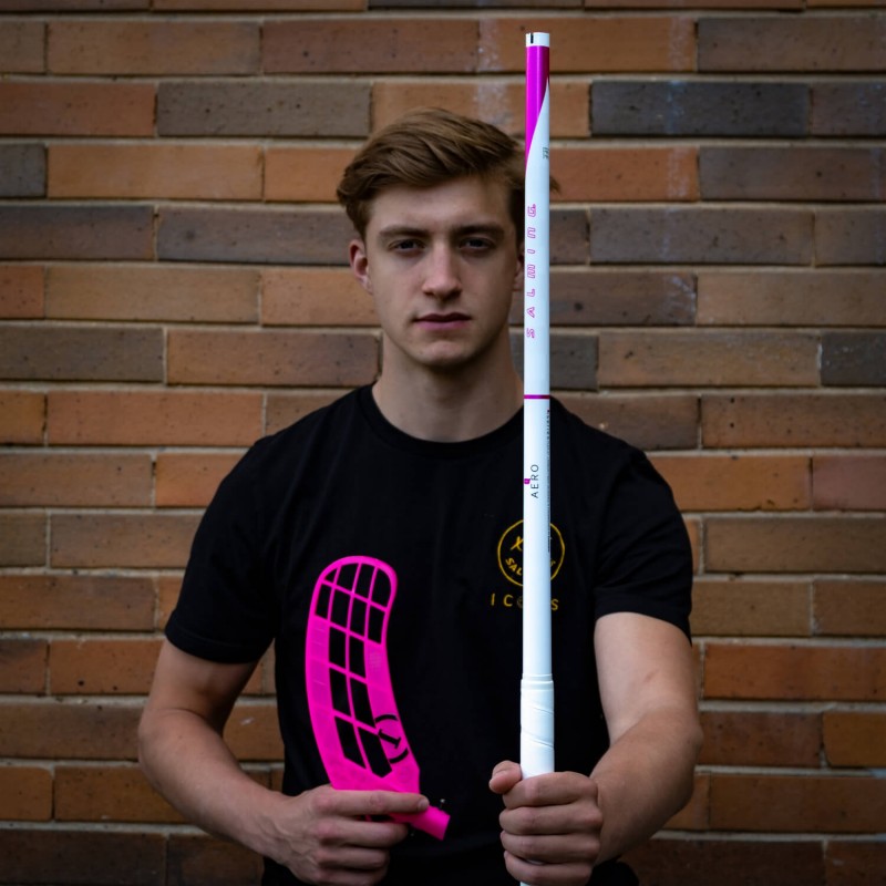 SALMING Q-Series Aero 29 White/Pink 96 cm Shaft